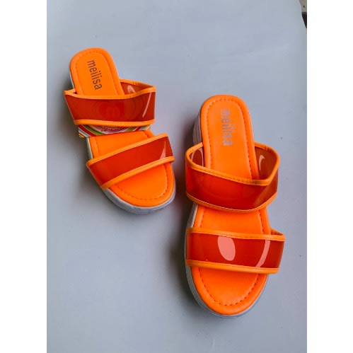 Women&rsquo;s Wedge Slippers- Orange