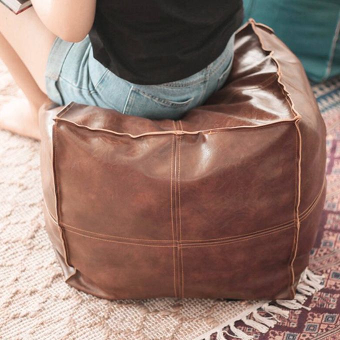 Boho Unstuffed Moroccan Pouf Cover Foot Stool Storage Coffee Square