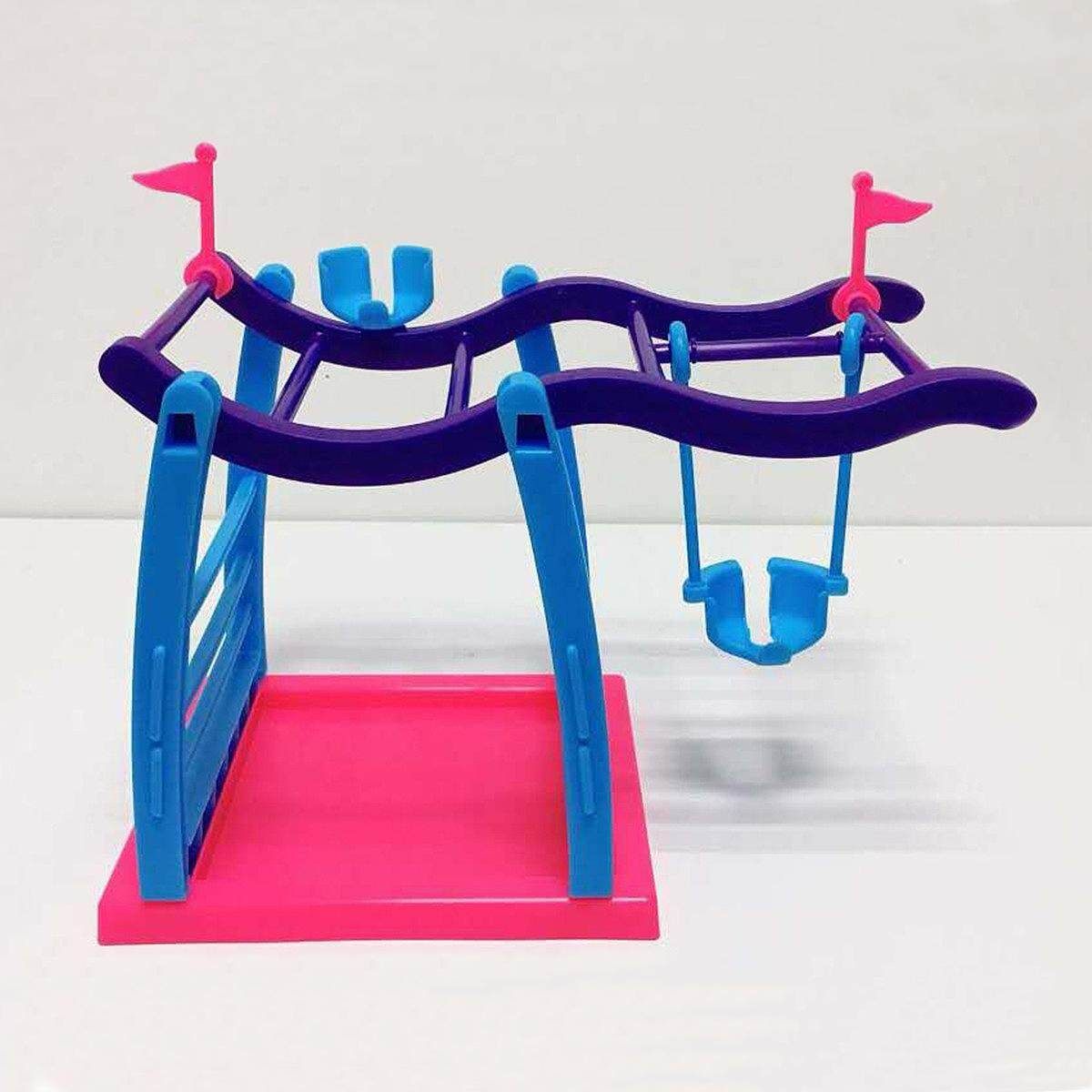 Monkey Jungle Gym Playset Interactive Baby Monkey Climbing Swing Red Flag