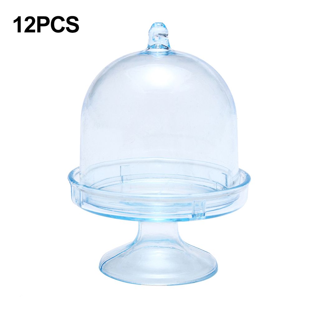 12Pcs Mini Cake Display Stand Cupcake Holder + Dome Cover-