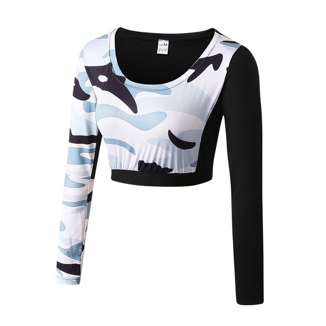 Women Fitness Yoga Clothes Sexy Exposed Navel Yoga White_S