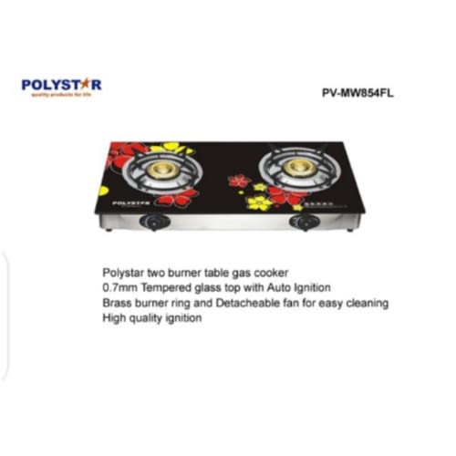 2 Burner Glass Table Top Gas Cooker Pv-mw854fl