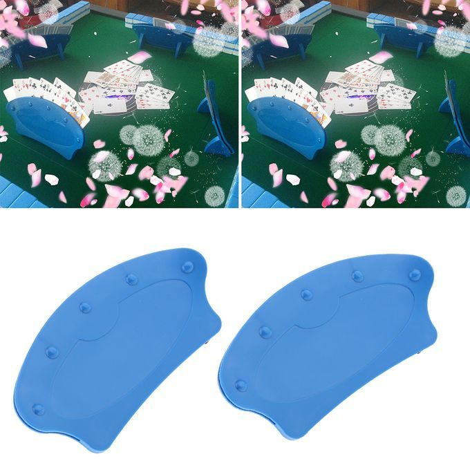 2pcs Blue Hand Free Playing Card Holder For Senior Elderly Adults