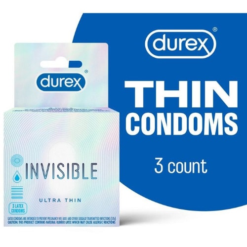 Invisible Ultra Thin & Ultra Sensitive Premium Condoms - 3 Count