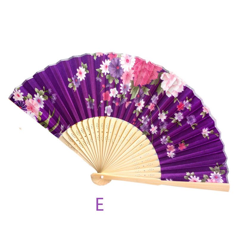 Hand Beautiful Party Bamboo Dance Wedding Folding Held Gifts Party For Wedding Flower Chinese Pocket Summer Fan Colorful Vintage