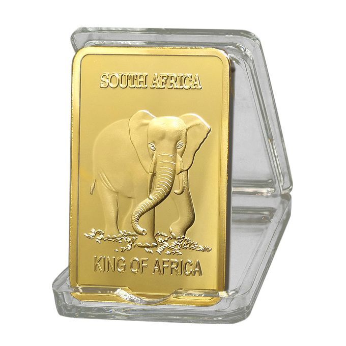 Brass Commemorative Coin South Africa Animal Elephant Figurine