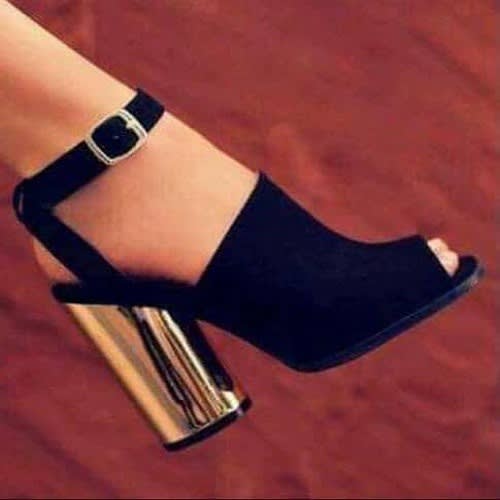 Gold High Heeled Sandals