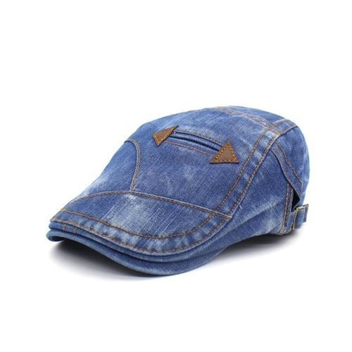 Jeans Designer Baseball Face Cap Hat- Blue Berets