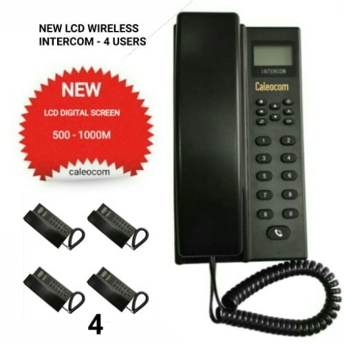 Wireless Intercom Phone - Lcd - 4 Users