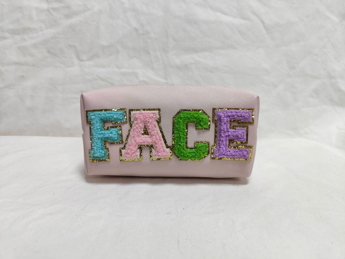 Korean Style Girl Mini Letter Pack Personalized Buggy Bag Candy Towel Embroidery Bags Student Pencil Case Pu Water-Repellent Cloth Bags