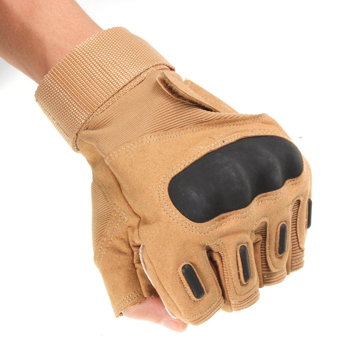 Outdoor Half Finger Airsoft Cycling Knuckle Motorcycle Sand XL