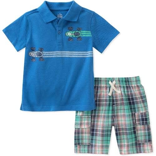 Two Pieces Polo Shorts Set