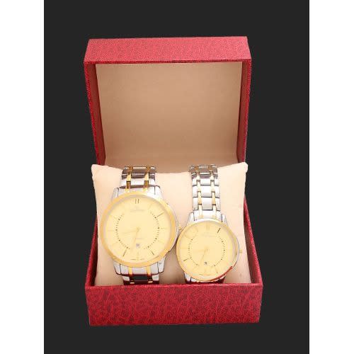 2020 Mr And Mrs Elegant  Silver With Toch Of Gold Watch