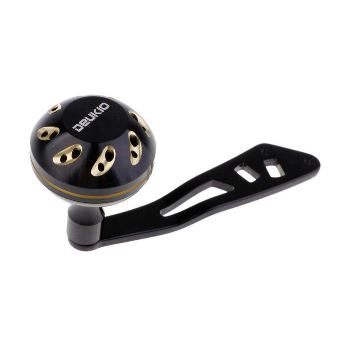 Full Metal Knob  Handle Reel Replacement Black Gold
