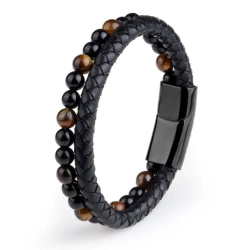 Men 2 Layer Bracelet-Black