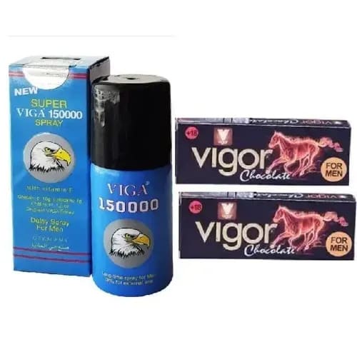 Viga 150000 Delay Spray With Vitamin E + 1 Vigor Chocolate Bar