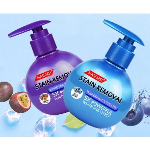 2 In 1 Nassmei Stain Removal Whitening Toothpaste - Passion Fruit - Blueberry