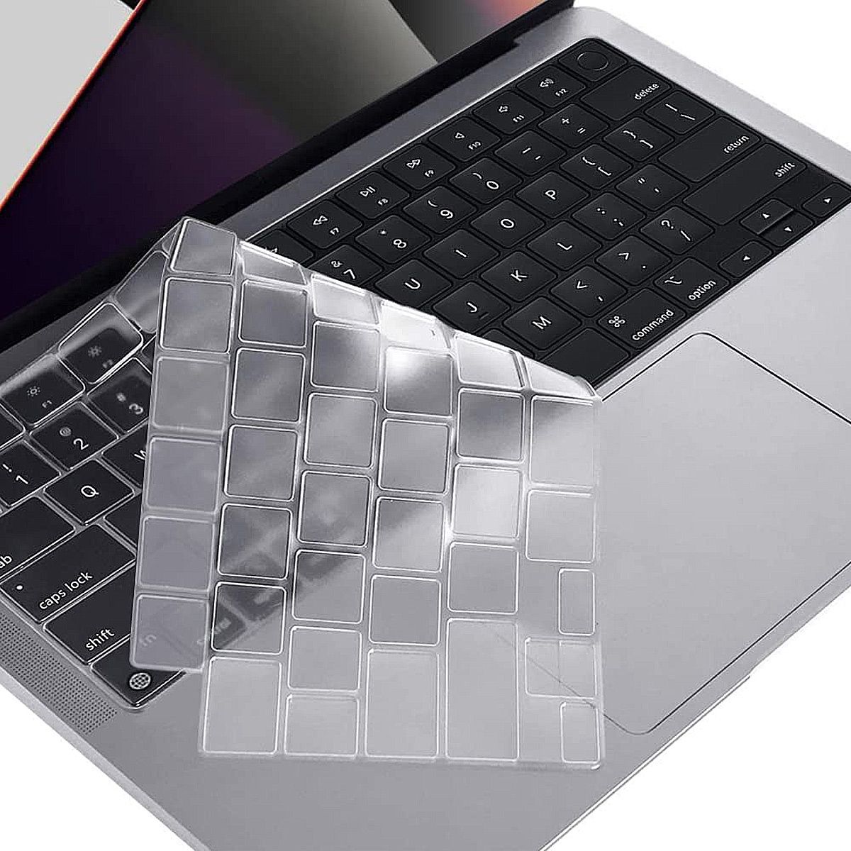 Ultra Thin Soft TPU Laptop Keyboard Protector Film For Book Pro 14.2 Inch A2442  / Pro 16.2 Inch A2485//Air 13.6 Inch A2681 2022, Version:EU Version