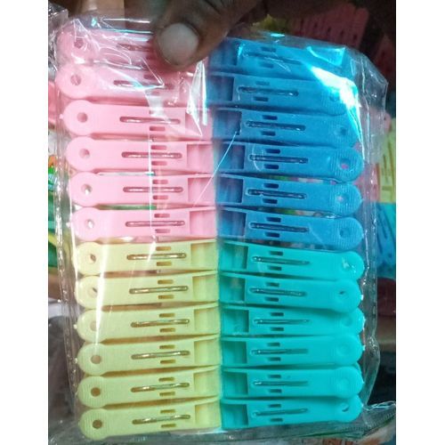 24pcs Clothespins Laundry Clothes Pins Hanging Pegs Clips Plastic