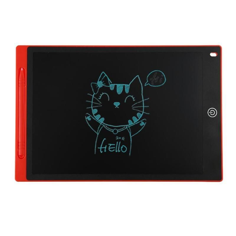 12Inch Portable Digital Lcd Drawing Tablet Writing Graphic Board Memo Notes Reminder Notepad With Stylus Pen With Cr Battery For Home, School And Office Red