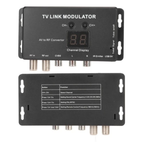 Av To Rf Converter Ir Extender With Channel Display,modulator Modulator Av To Rf Converter