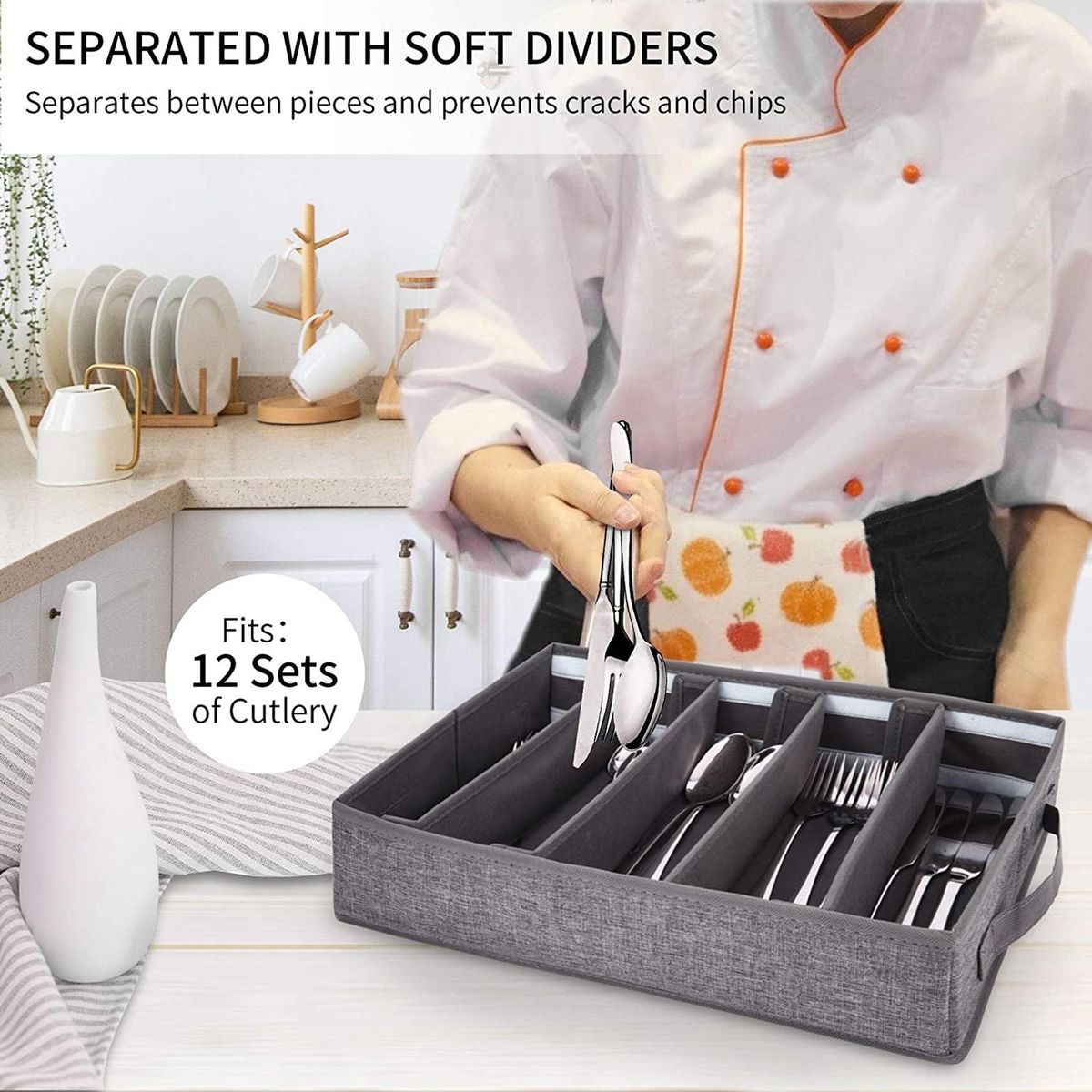 Cutlery Storage Holder Flatware Utensil Storage Case Box