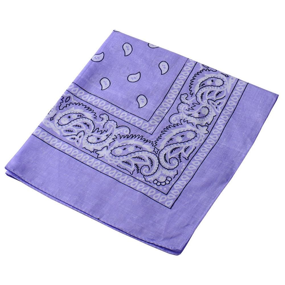 Stylish Paisley Square Bandana Head Wrap-Light Purple