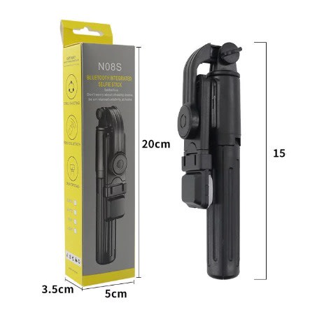 Selfie Stick Plus Tripod Stand With Light And Remote Bluetooth Click Button N08s