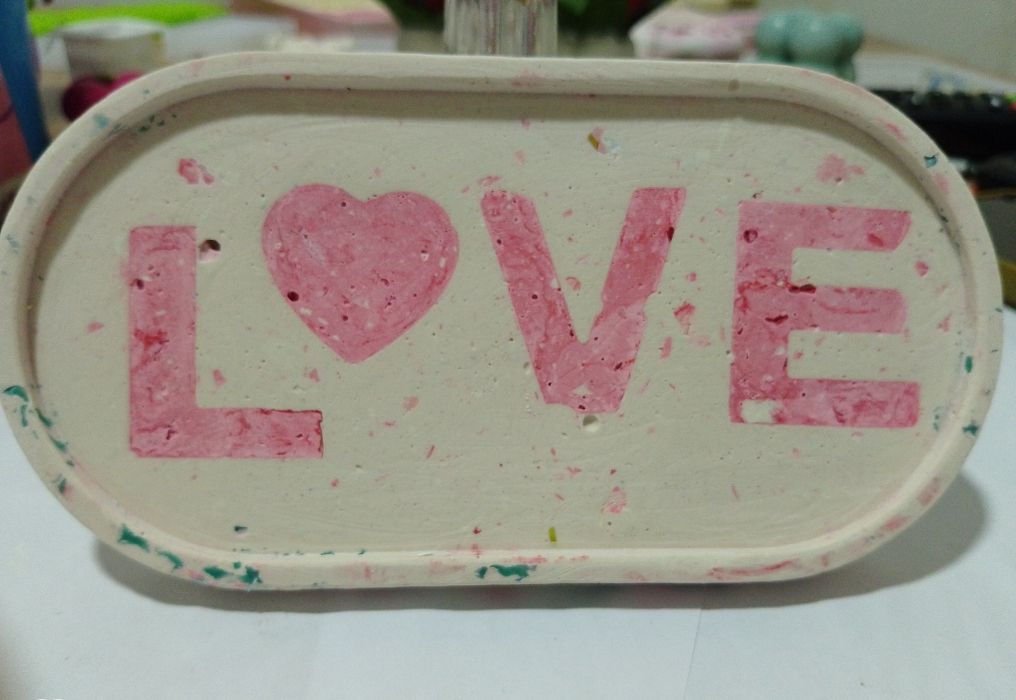 Love Stone Decorative Oval Tray