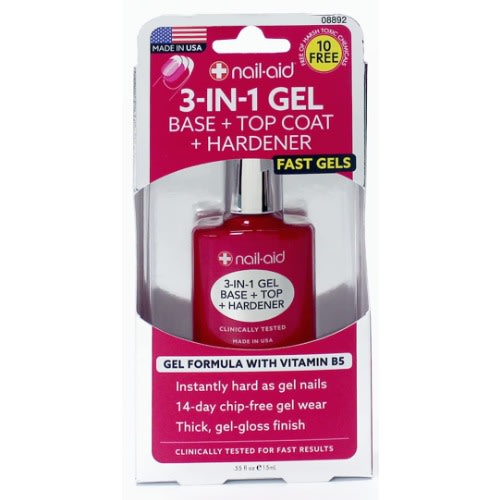 Nail-aid 3-in-1 Gel Base + Top + Hardener Clear -15ml