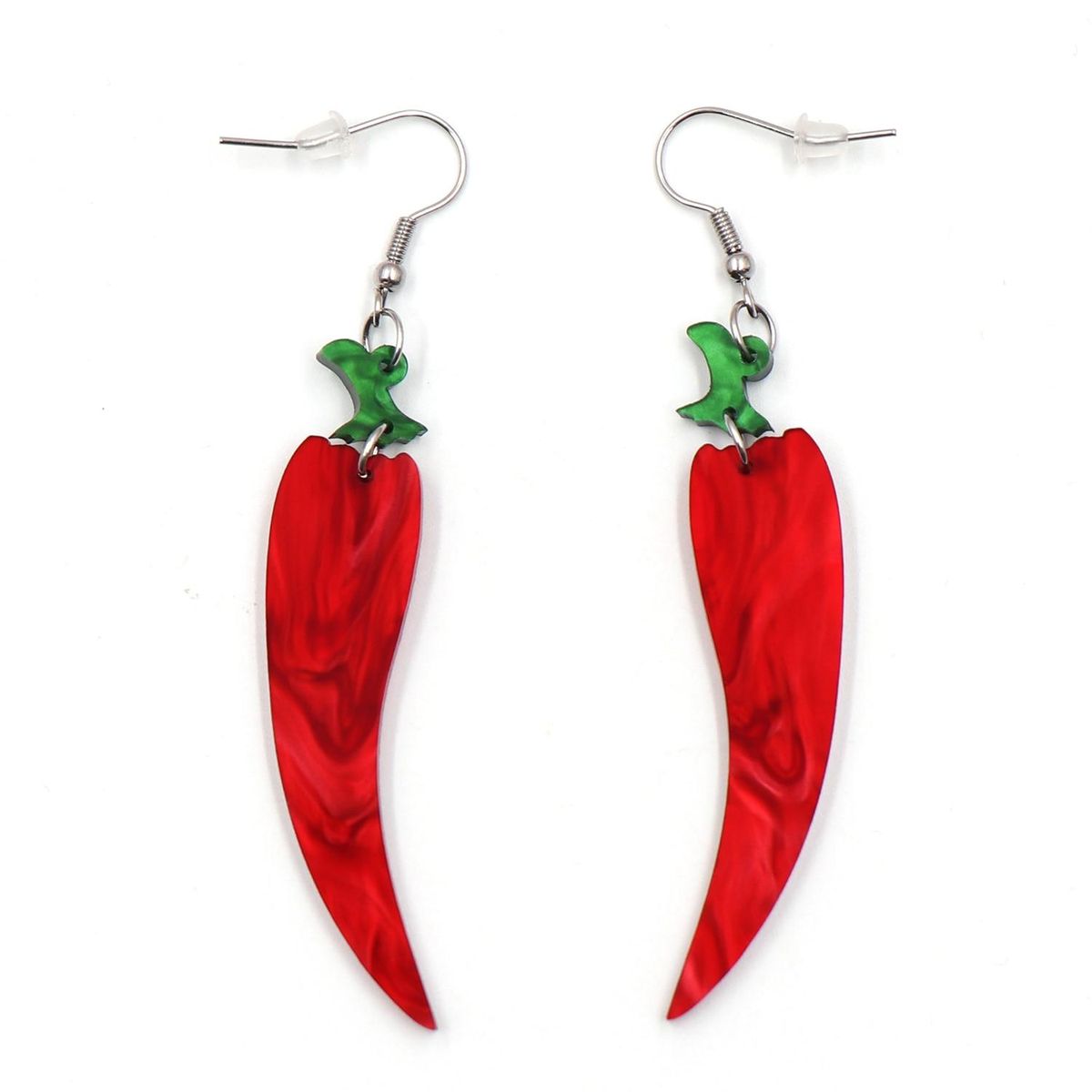 1pair New product CN Drop Chilli Pepper TRENDY Acrylic stainless steel earrings Jewelry for women