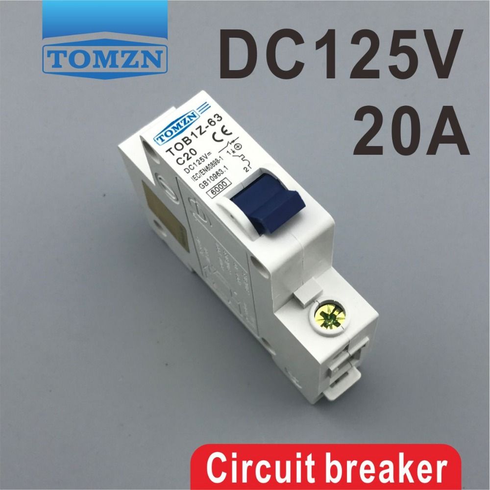 1P 20A 20Ampere DC 125V Circuit Breaker MCB Direct-current