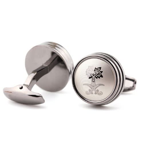 Round Cufflinks For Men - Silver Platted