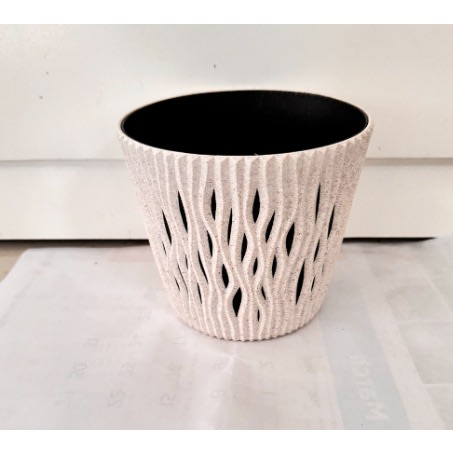 Pepco Plastic Plant Pot With Insert - 16cm - Cream