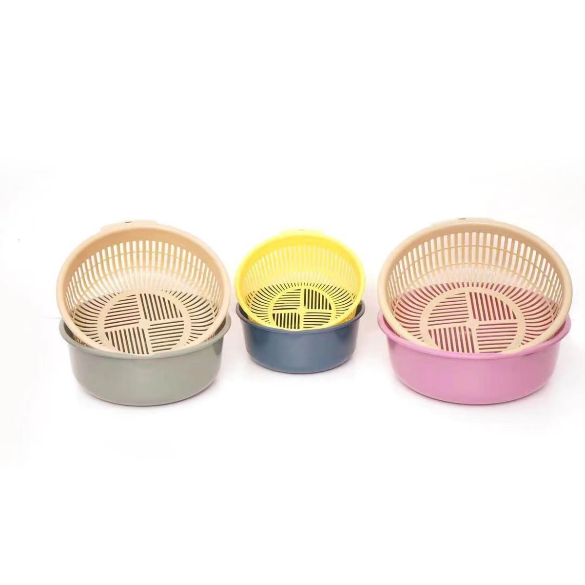Kitchen Colander PP Safe Double Layer Rice Fruit Storage