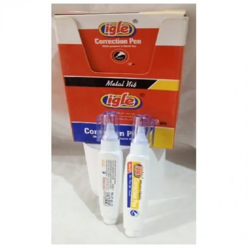 (24 PACKS) QUICK DRYING CORRECTION PEN WHITE (IN A PACK OF 12)