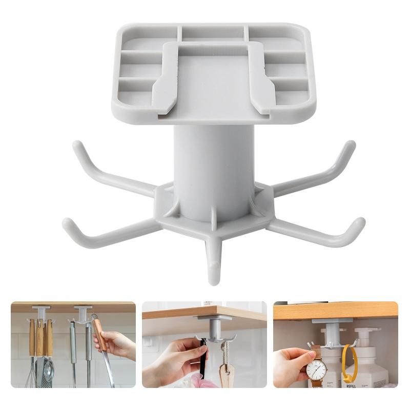 Under Cabinet Utensil Holder 6-Claw Hook Hanging Organizer