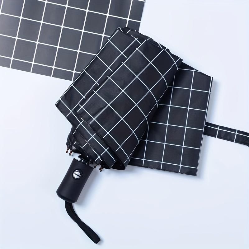 Automatic Lattice Umbrella Black Plastic Sunscreen UV Protection Sun Umbrella