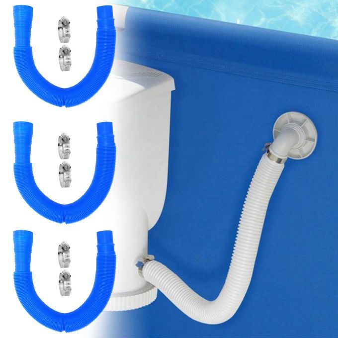 59" Swimming Pool Hose, Filter Pump Hose, Easy To Install , Blue 3Pcs