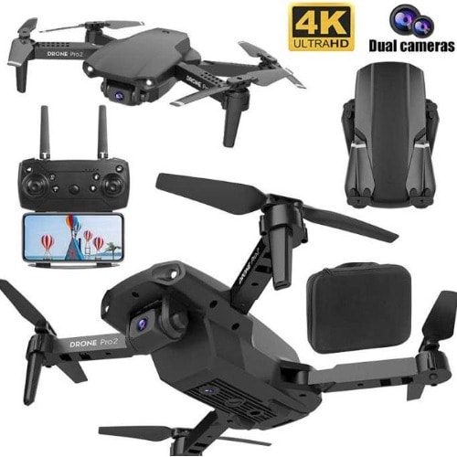 Mini Wifi Quadcopter Drone With 4k Dual Camera 360&deg; Rotation