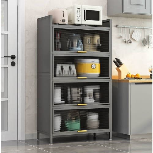 Simple Metal Kitchen Cabinet Floor Multi-layer Rack