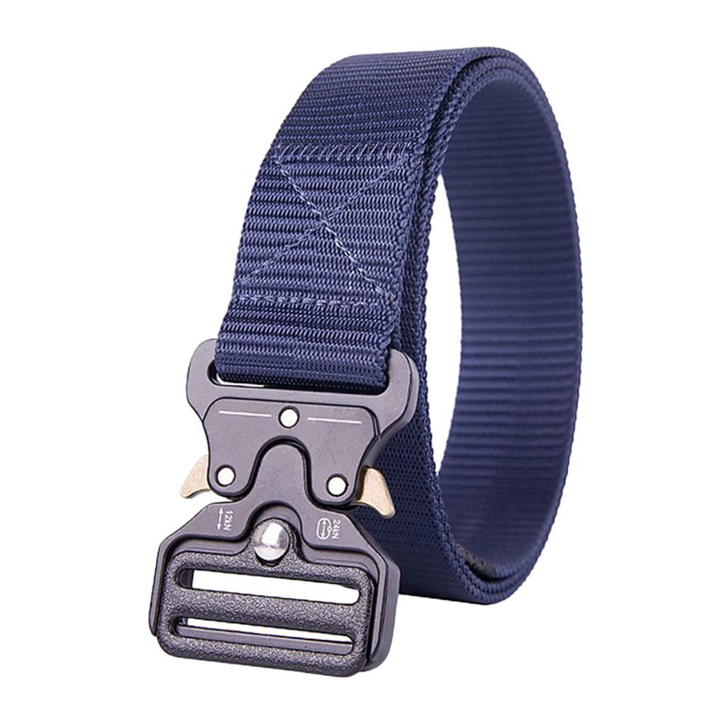 Men Heavy Duty Outdoor Nylon Waist Belt Work Web Belt Waistband Navy