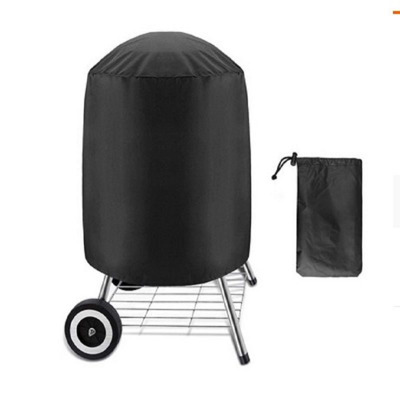 1 Pcs BBQ Grill Cover Round Black Outdoor Waterproof Dust Gas Barbeque Grill Protector Garden BBQ Accessories