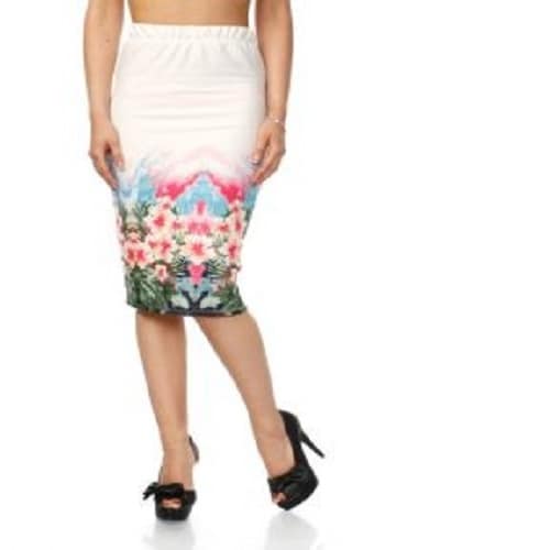Floral Hem Midi Skirt