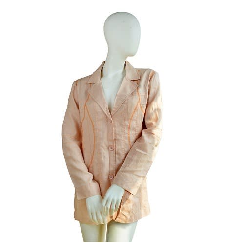 Women Peach Long-Sleeved Jacket