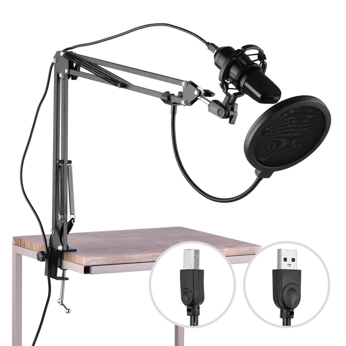 USB Professional PC Microphone Set Cardioid 192KHz/24Bit