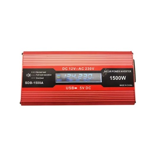 Solar Power Inverter With Digital Display Light - 1500W