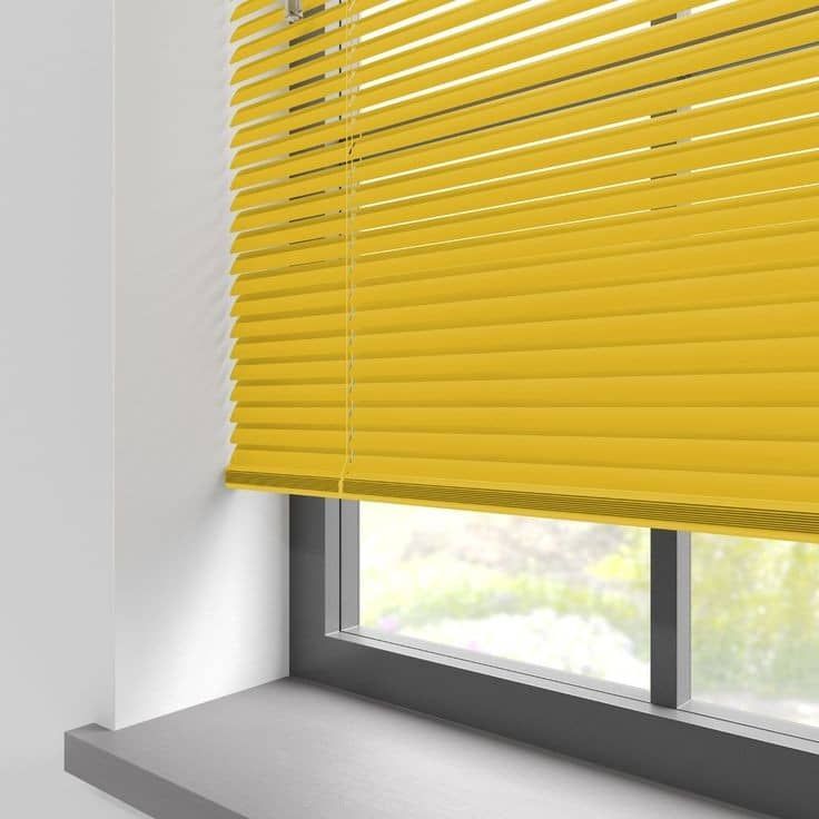 25mm VENETIAN ALUMINUM WINDOW BLINDS - YELLOW
