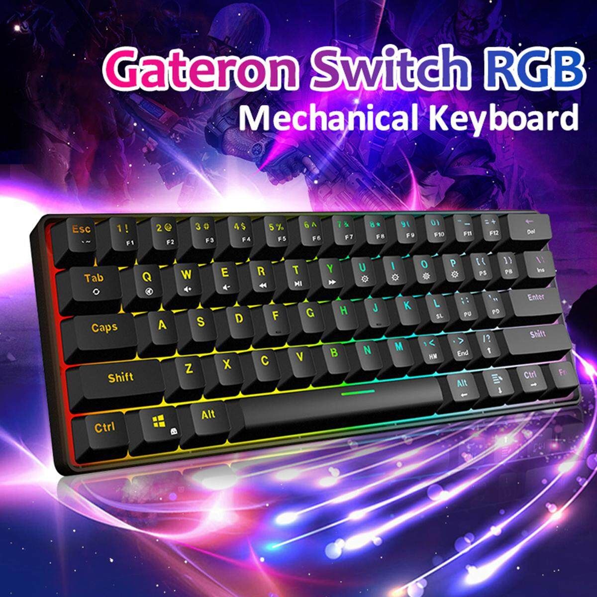 Geek GK61 60% 61Keys Gateron Optical Axis RGB Mechanical Keyboard Type- Programmable Gaming - Red/Blue/Black/Brown Switch Green Axis
