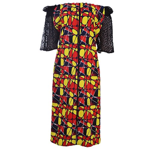 Fijrose Off Shoulder Kaftan Dress Stoned With Chord